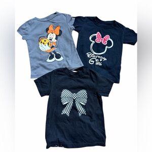 Toddler Girl Disney Minnie Shirts Bundle Size 2T Cute Graphic Tees Lot of 3